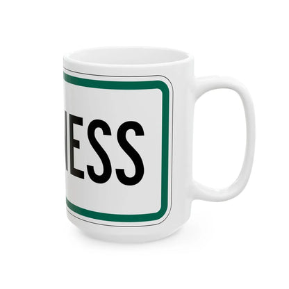 Business plate South Dakota (South Dakota) (Road Sign) White Coffee Mug - Go Mug Yourself