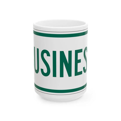 Business plate Vermont (Vermont) (Road Sign) White Coffee Mug 15oz - Go Mug Yourself