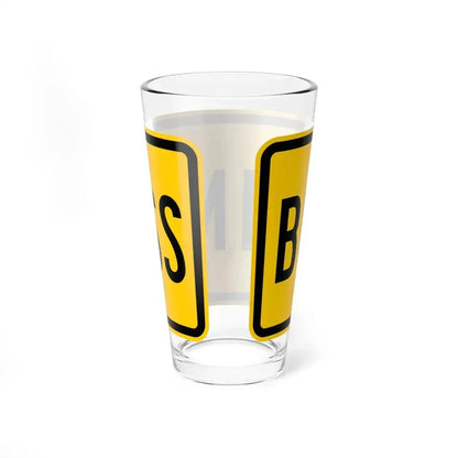 Business plate Wyoming (Wyoming) (Road Sign) Pint Glass 16oz - Go Mug Yourself