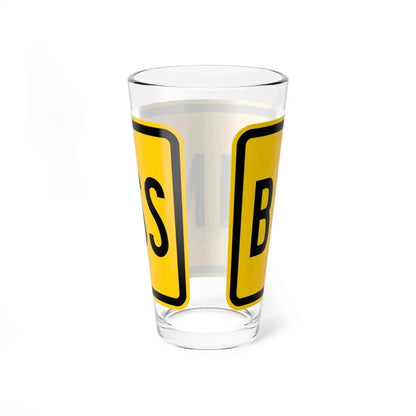 Business plate Wyoming (Wyoming) (Road Sign) Pint Glss 16oz - Go Mug Yourself
