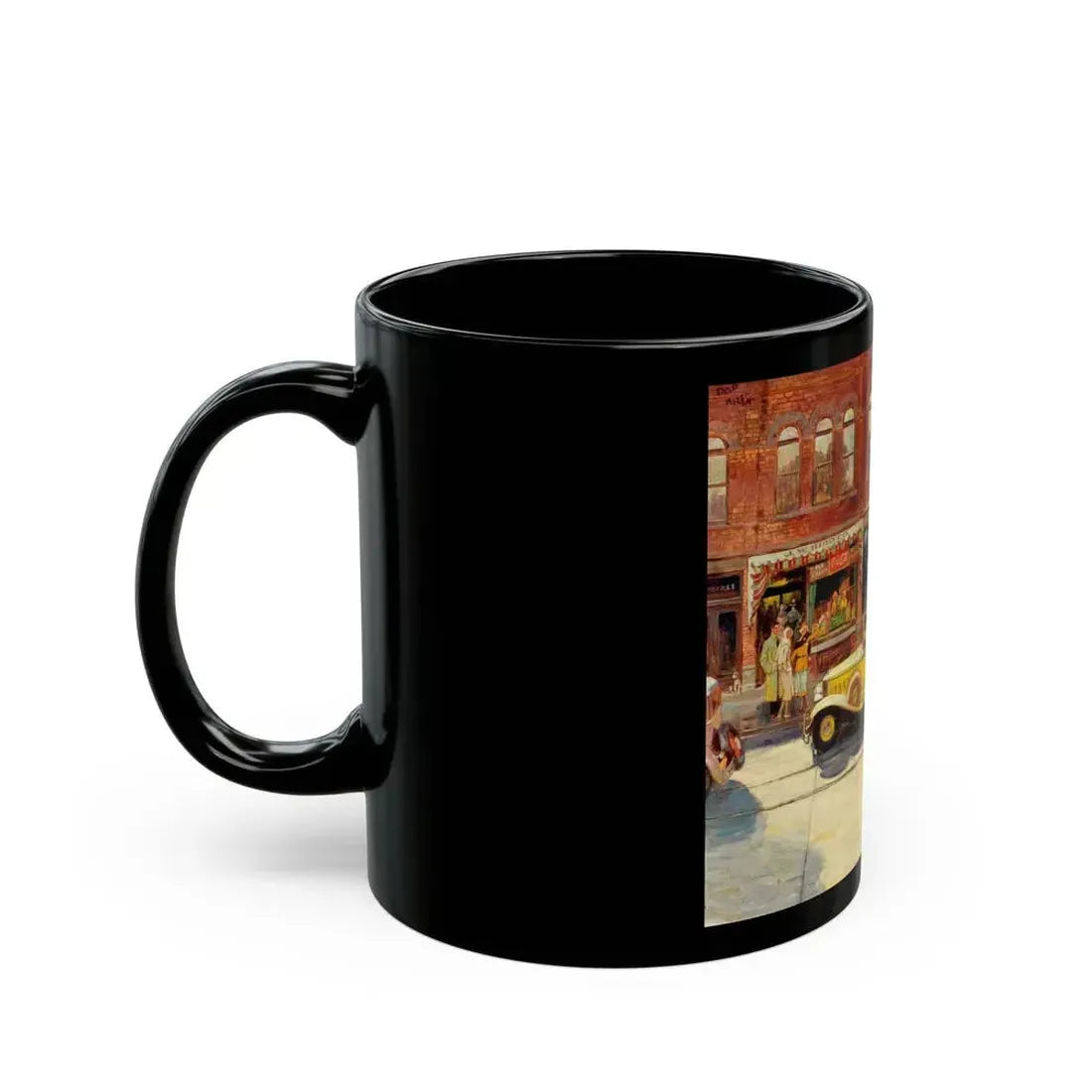 Bustling Street Corner - Black Coffee Mug - Go Mug Yourself