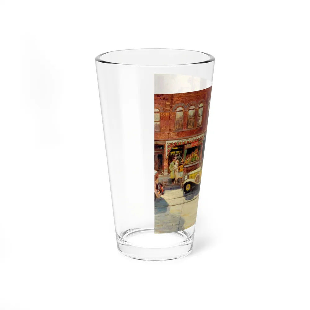 Bustling Street Corner (Magazine Illustration) Pint Glass 16oz-Go Mug Yourself