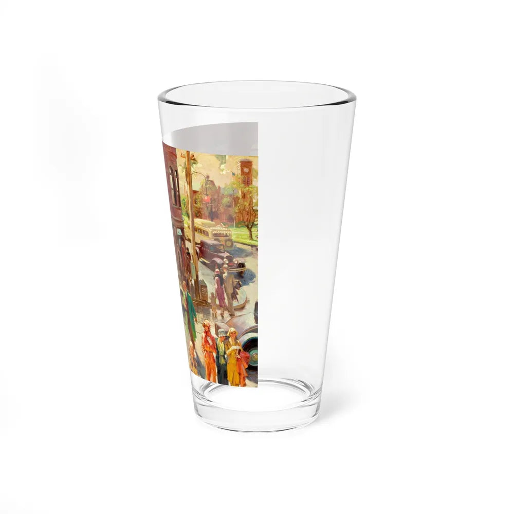 Bustling Street Corner (Magazine Illustration) Pint Glass 16oz-Go Mug Yourself