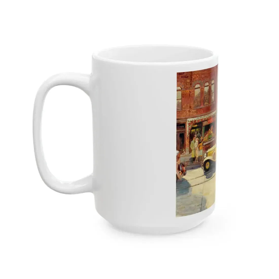 Bustling Street Corner - White Coffee Mug - Go Mug Yourself