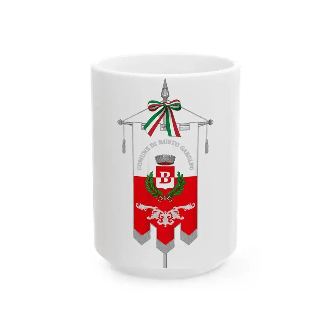 Busto Garolfo-Gonfalone (Italy) White Coffee Mug 15oz - Go Mug Yourself