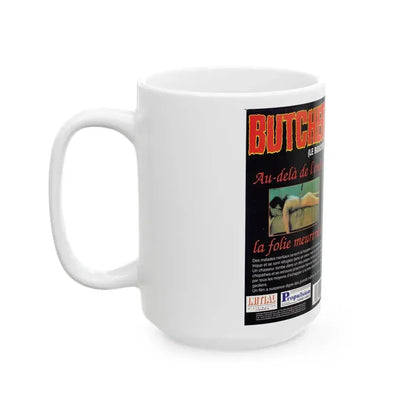 BUTCHER (VHS COVER) - White Coffee Mug - Go Mug Yourself