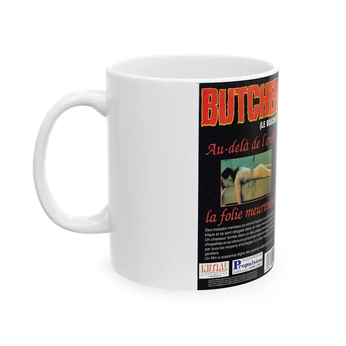 BUTCHER (VHS COVER) - White Coffee Mug - Go Mug Yourself