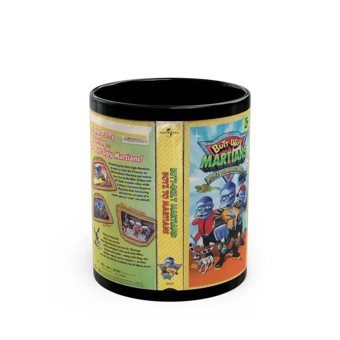 BUTT UGLY MARTIANS BOYZ TO MARTIANS (VHS COVER) - Black Coffee Mug 11oz - Go Mug Yourself