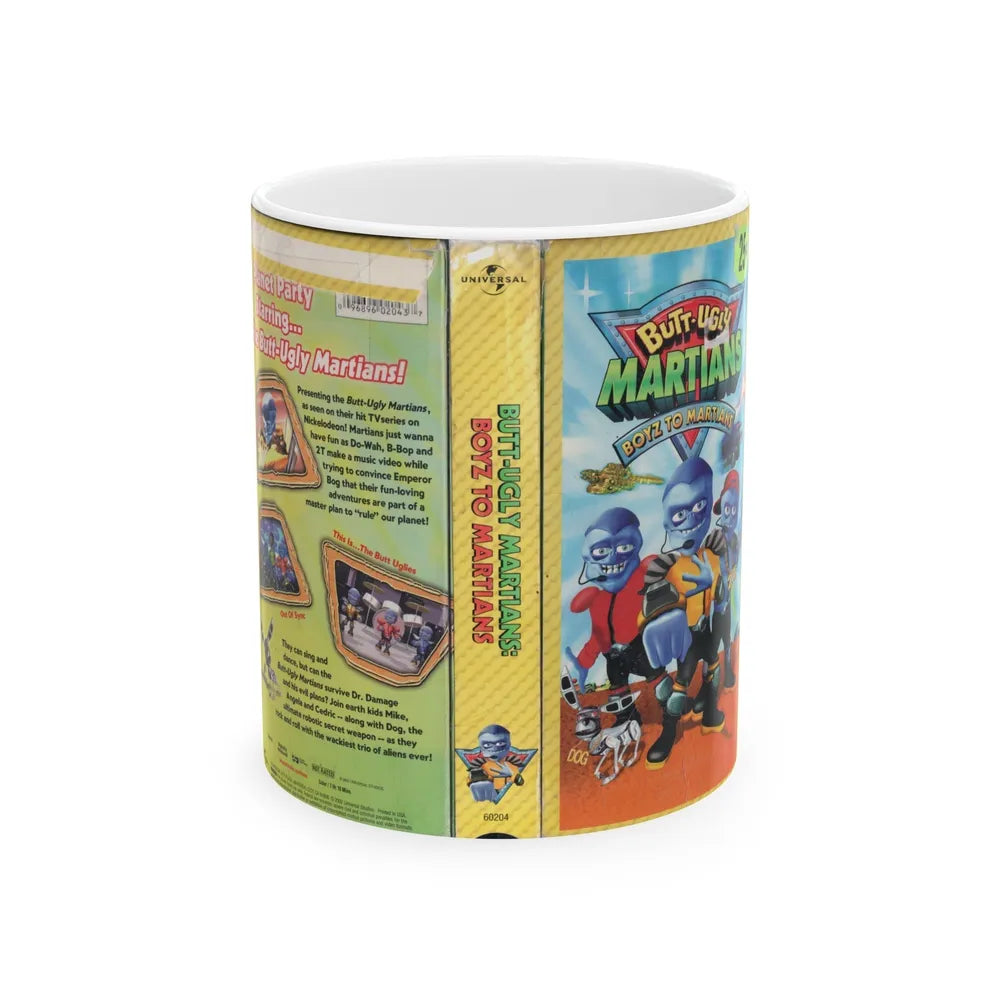 BUTT UGLY MARTIANS BOYZ TO MARTIANS (VHS COVER) - White Coffee Mug-11oz-Go Mug Yourself