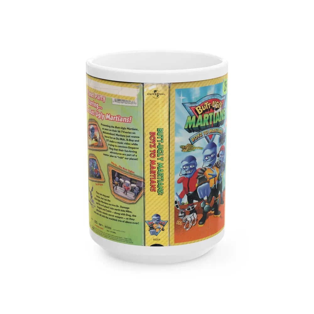 BUTT UGLY MARTIANS BOYZ TO MARTIANS (VHS COVER) - White Coffee Mug-15oz-Go Mug Yourself