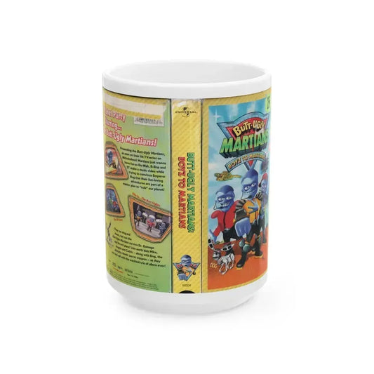 BUTT UGLY MARTIANS BOYZ TO MARTIANS (VHS COVER) - White Coffee Mug 15oz - Go Mug Yourself