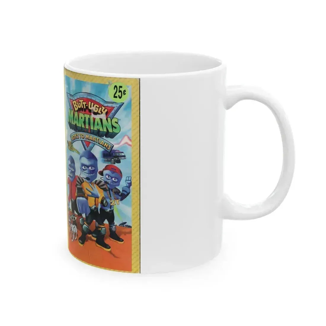 BUTT UGLY MARTIANS BOYZ TO MARTIANS (VHS COVER) - White Coffee Mug - Go Mug Yourself