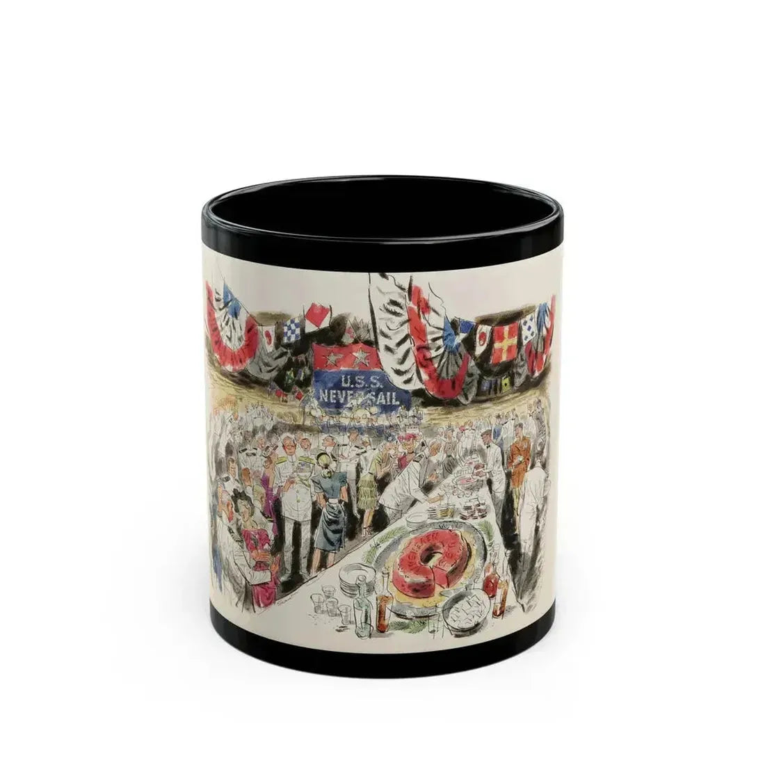 Buttering the Navy Brass, 1947 - Black Coffee Mug 11oz - Go Mug Yourself