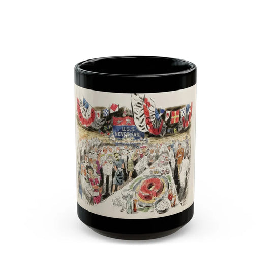 Buttering the Navy Brass, 1947 - Black Coffee Mug-15oz-Go Mug Yourself