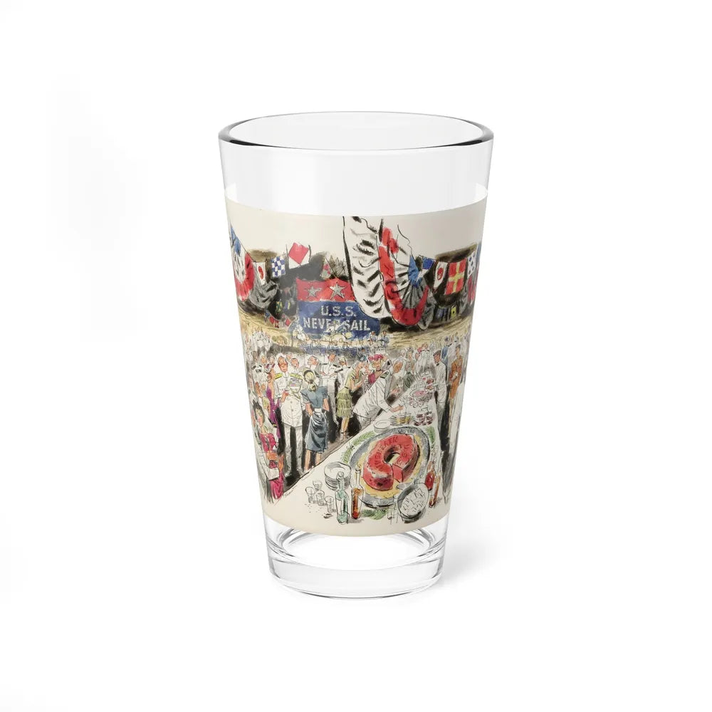 Buttering the Navy Brass, 1947 (Magazine Illustration) Pint Glass 16oz-16oz-Go Mug Yourself