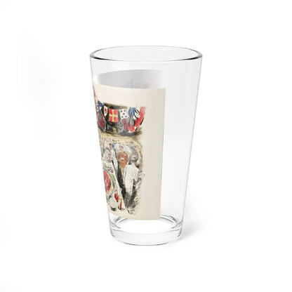 Buttering the Navy Brass, 1947 (Magazine Illustration) Pint Glass 16oz-Go Mug Yourself