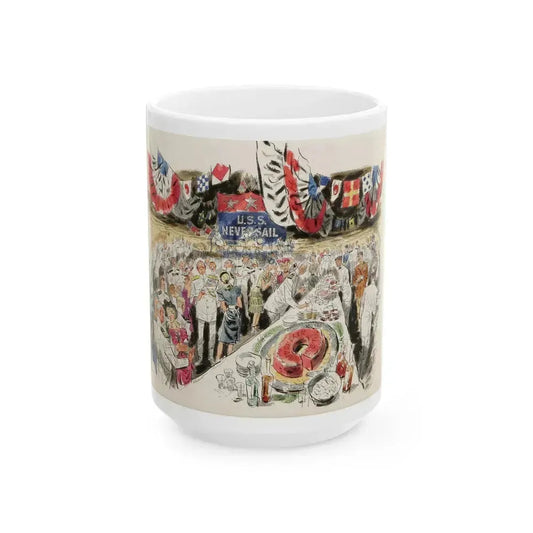 Buttering the Navy Brass, 1947 - White Coffee Mug 15oz - Go Mug Yourself