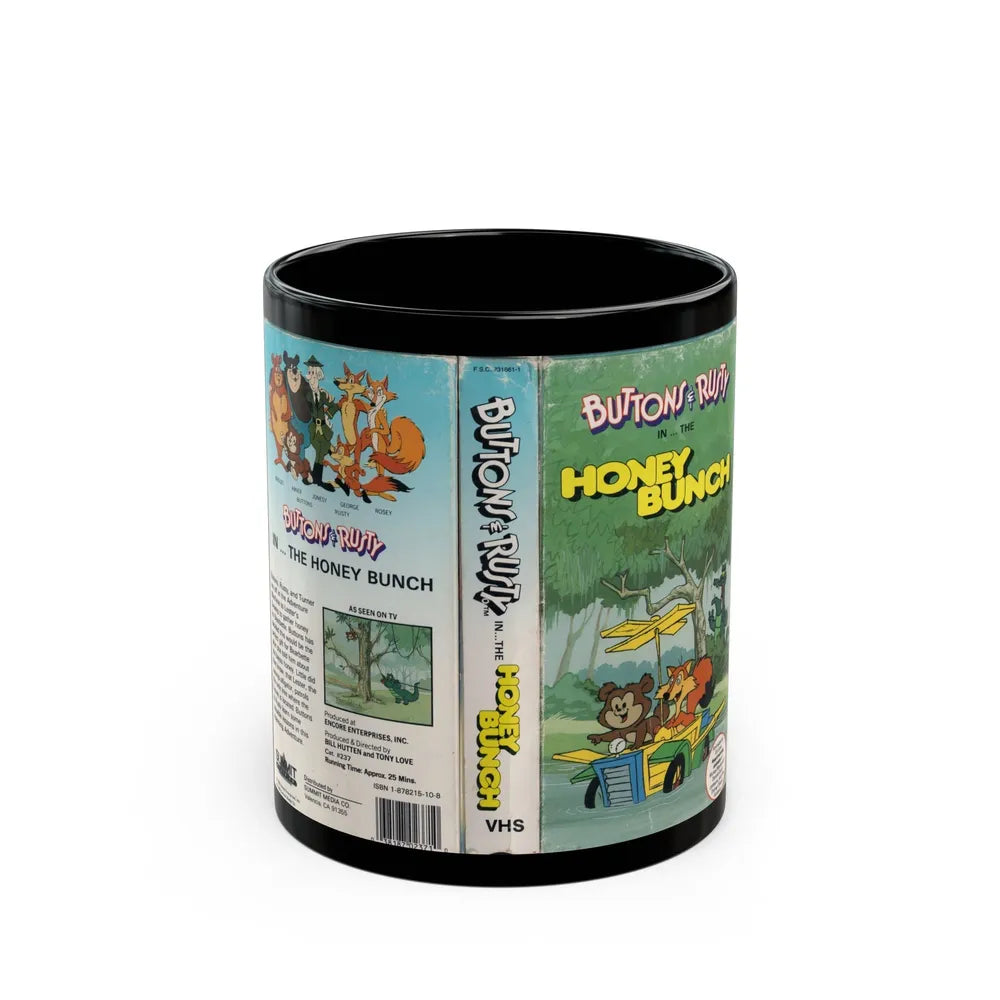 BUTTONS AND RUSTY IN THE HONEY BUNCH (VHS COVER) - Black Coffee Mug-11oz-Go Mug Yourself