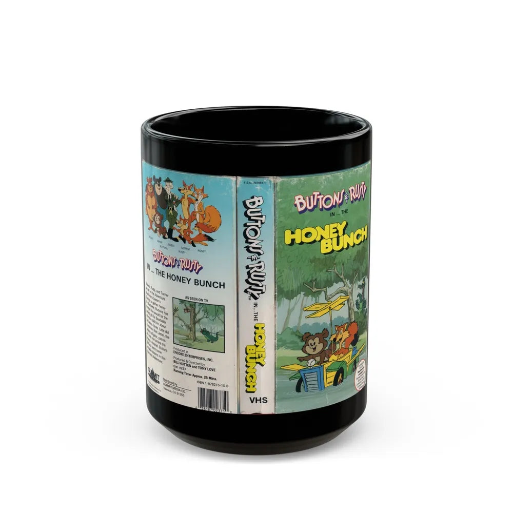 BUTTONS AND RUSTY IN THE HONEY BUNCH (VHS COVER) - Black Coffee Mug-15oz-Go Mug Yourself