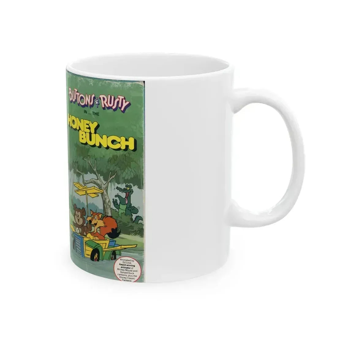 BUTTONS AND RUSTY IN THE HONEY BUNCH (VHS COVER) - White Coffee Mug - Go Mug Yourself