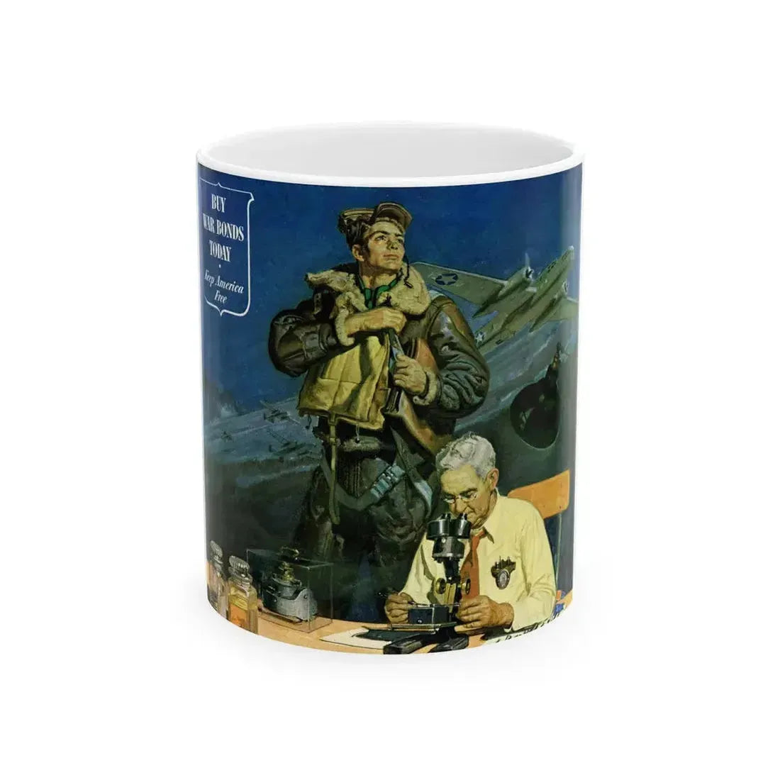 Buy War Bonds Today adv, 1944 - White Coffee Mug 11oz - Go Mug Yourself