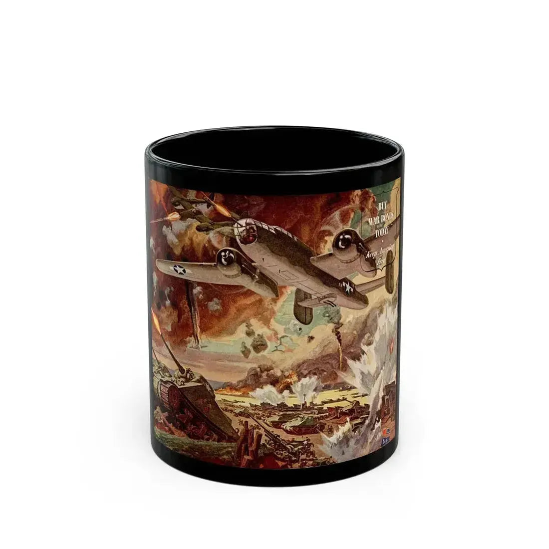 Buy War Bonds Today adv, The Saturday Evening Post, February 5, 1944 - Black Coffee Mug 11oz - Go Mug Yourself