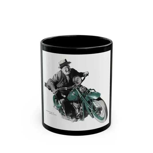 Buzz Meets a Mammoth (2), The American Magazine, July 1938 - Black Coffee Mug 11oz - Go Mug Yourself