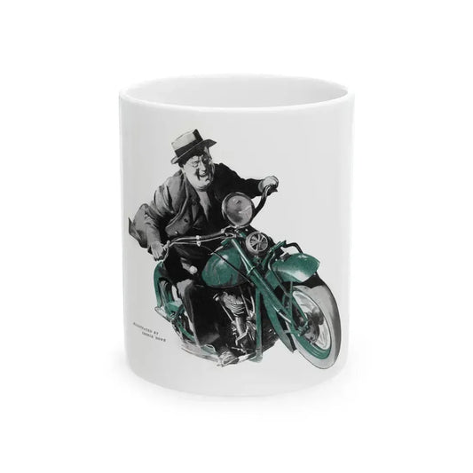 Buzz Meets a Mammoth (2), The American Magazine, July 1938 - White Coffee Mug 11oz - Go Mug Yourself