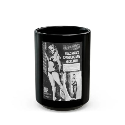 Buzz Ryan's Sensuous New Secretary, Men, January 1965 - Black Coffee Mug 15oz - Go Mug Yourself