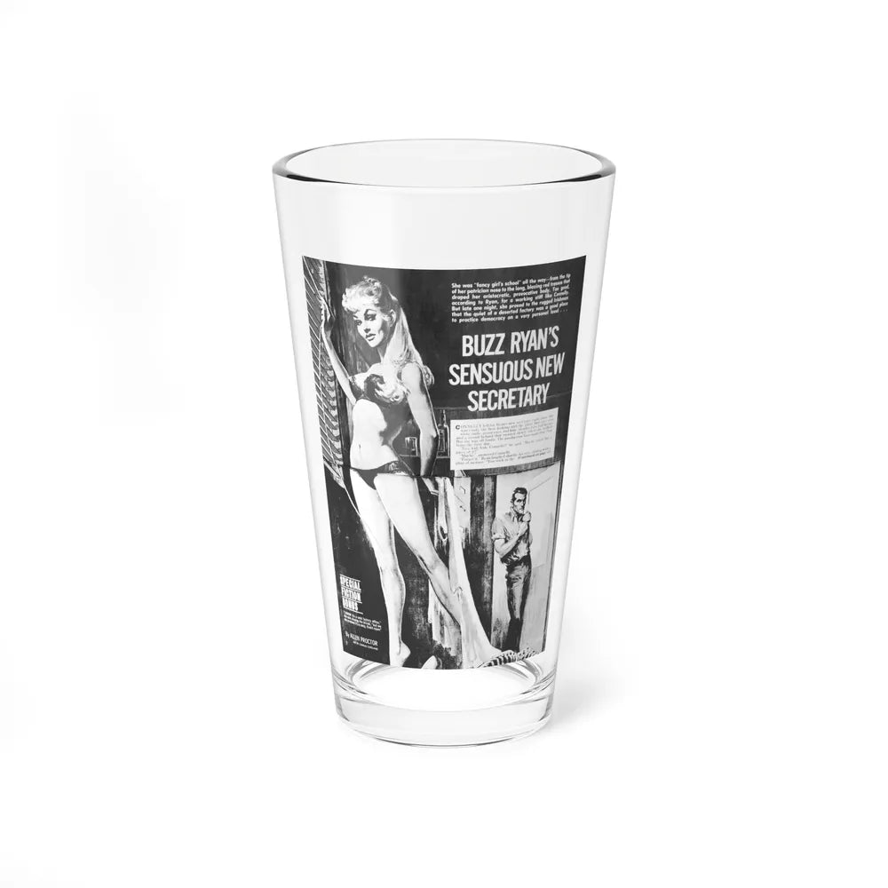 Buzz Ryan's Sensuous New Secretary, Men, January 1965 (Magazine Illustration) Pint Glass 16oz-16oz-Go Mug Yourself