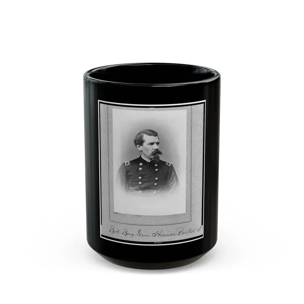 Bv't. Brig. Gen. Horace Porter, Half-Length Portrait, Facing Right (U.S. Civil War) Black Coffee Mug 15oz - Go Mug Yourself