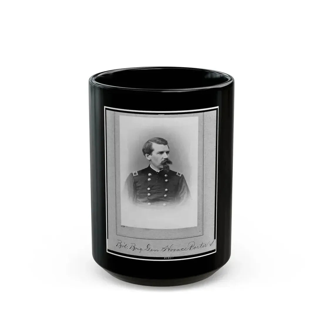 Bv't. Brig. Gen. Horace Porter, Half-Length Portrait, Facing Right (U.S. Civil War) Black Coffee Mug 15oz - Go Mug Yourself