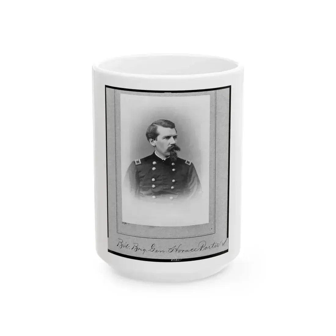 Bv't. Brig. Gen. Horace Porter, Half-Length Portrait, Facing Right (U.S. Civil War) White Coffee Mug 15oz - Go Mug Yourself