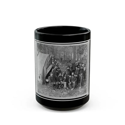 Bv't. Maj. Gen. John C. Caldwell And Staff Posed In Front Of Tent (U.S. Civil War) Black Coffee Mug 15oz - Go Mug Yourself