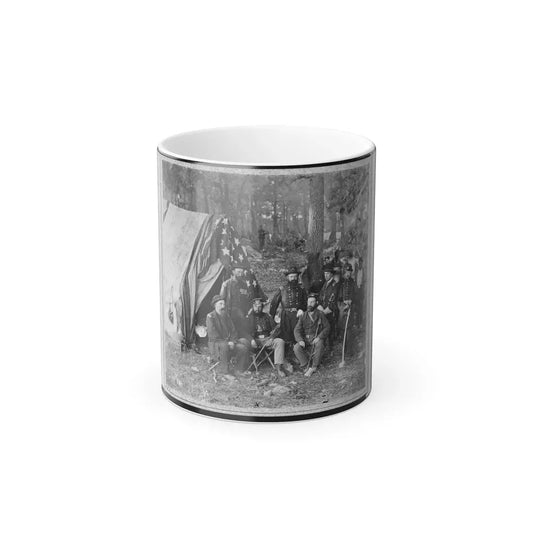 Bv't. Maj. Gen. John C. Caldwell and Staff Posed in Front of Tent (U.S. Civil War) Color Changing Coffee Mug 11oz Default Title 11oz - Go Mug Yourself