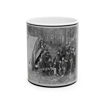 Bv't. Maj. Gen. John C. Caldwell And Staff Posed In Front Of Tent (U.S. Civil War) White Coffee Mug 11oz - Go Mug Yourself