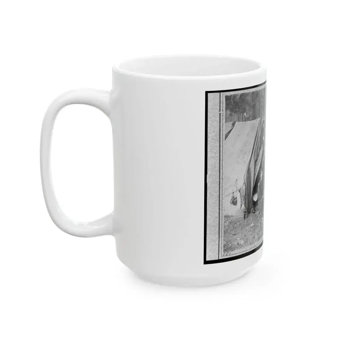 Bv't. Maj. Gen. John C. Caldwell And Staff Posed In Front Of Tent (U.S. Civil War) White Coffee Mug - Go Mug Yourself