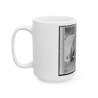 Bv't. Maj. Gen. John C. Caldwell And Staff Posed In Front Of Tent (U.S. Civil War) White Coffee Mug - Go Mug Yourself