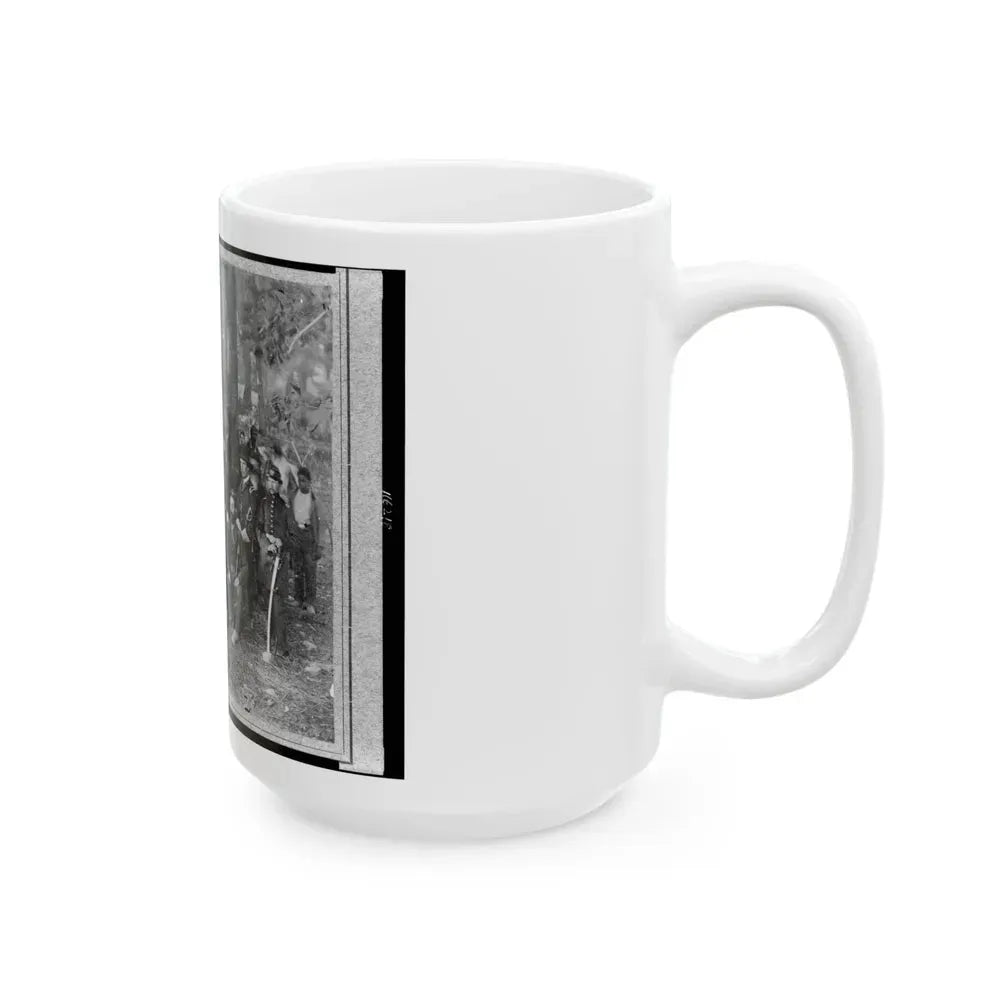 Bv't. Maj. Gen. John C. Caldwell And Staff Posed In Front Of Tent (U.S. Civil War) White Coffee Mug - Go Mug Yourself