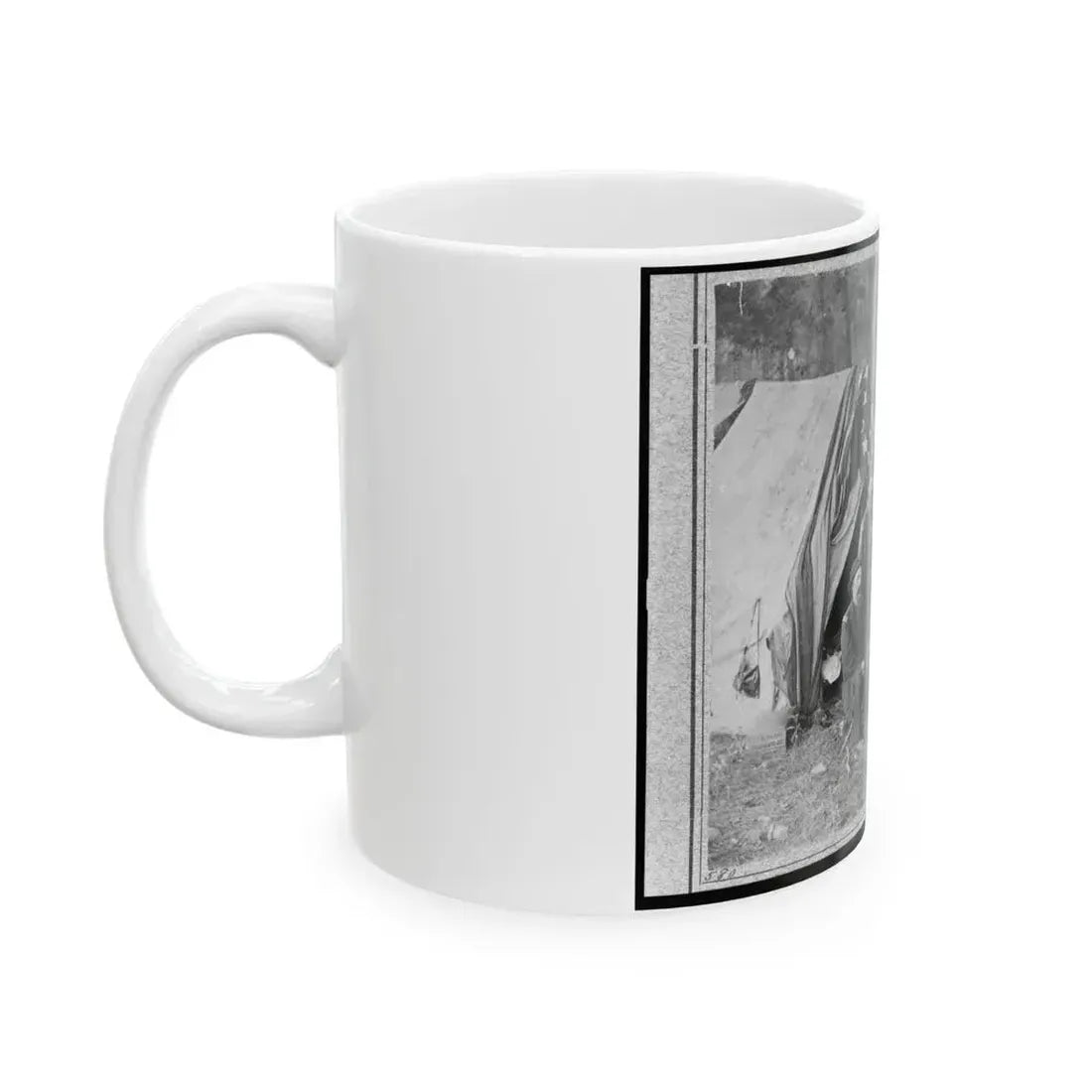 Bv't. Maj. Gen. John C. Caldwell And Staff Posed In Front Of Tent (U.S. Civil War) White Coffee Mug - Go Mug Yourself