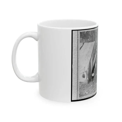 Bv't. Maj. Gen. John C. Caldwell And Staff Posed In Front Of Tent (U.S. Civil War) White Coffee Mug - Go Mug Yourself