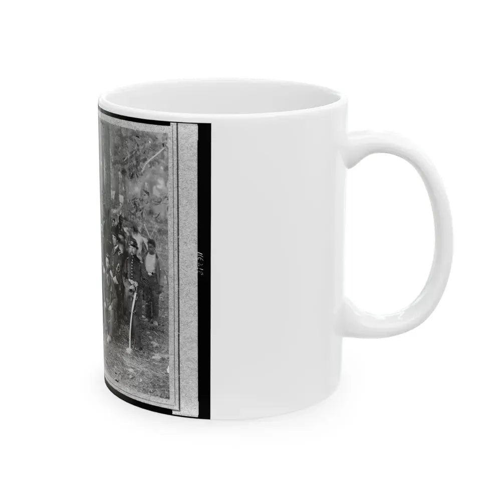 Bv't. Maj. Gen. John C. Caldwell And Staff Posed In Front Of Tent (U.S. Civil War) White Coffee Mug - Go Mug Yourself