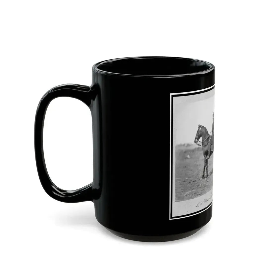 Bv't Major General M.R. Patrick, Full-Length Portrait, On Horseback, Facing Left (U.S. Civil War) Black Coffee Mug - Go Mug Yourself