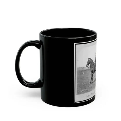 Bv't Major General M.R. Patrick, Full-Length Portrait, On Horseback, Facing Left (U.S. Civil War) Black Coffee Mug - Go Mug Yourself