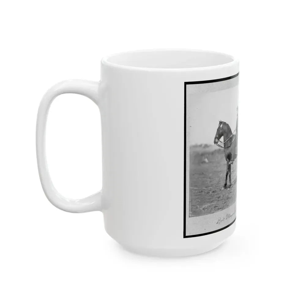 Bv't Major General M.R. Patrick, Full-Length Portrait, On Horseback, Facing Left (U.S. Civil War) White Coffee Mug - Go Mug Yourself