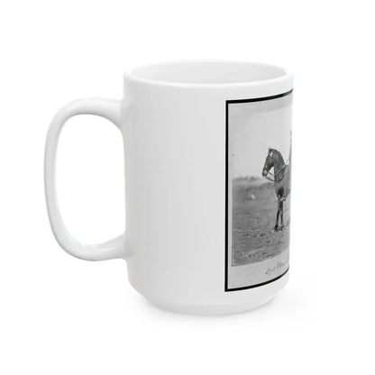 Bv't Major General M.R. Patrick, Full-Length Portrait, On Horseback, Facing Left (U.S. Civil War) White Coffee Mug - Go Mug Yourself
