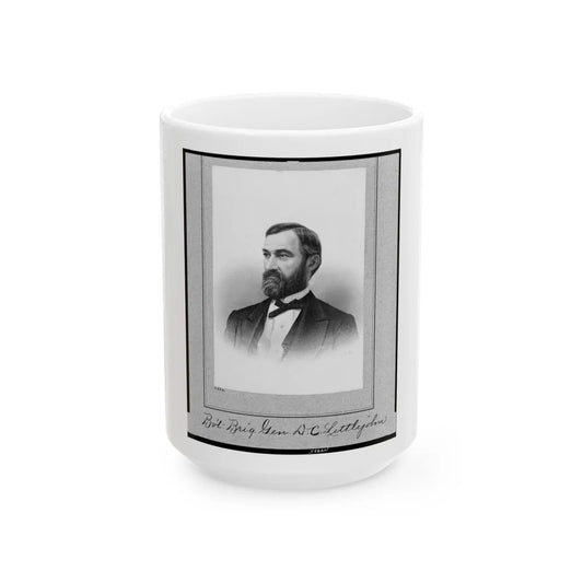 Bv't. Brig. Gen. D.C. Littlejohn, Head-And-Shoulders Portrait, Facing Left (U.S. Civil War) White Coffee Mug-15oz-Go Mug Yourself