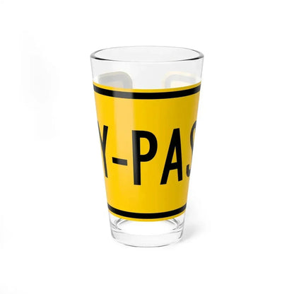 By-pass plate Wyoming (Wyoming) (Road Sign) Pint Glass 16oz 16oz - Go Mug Yourself