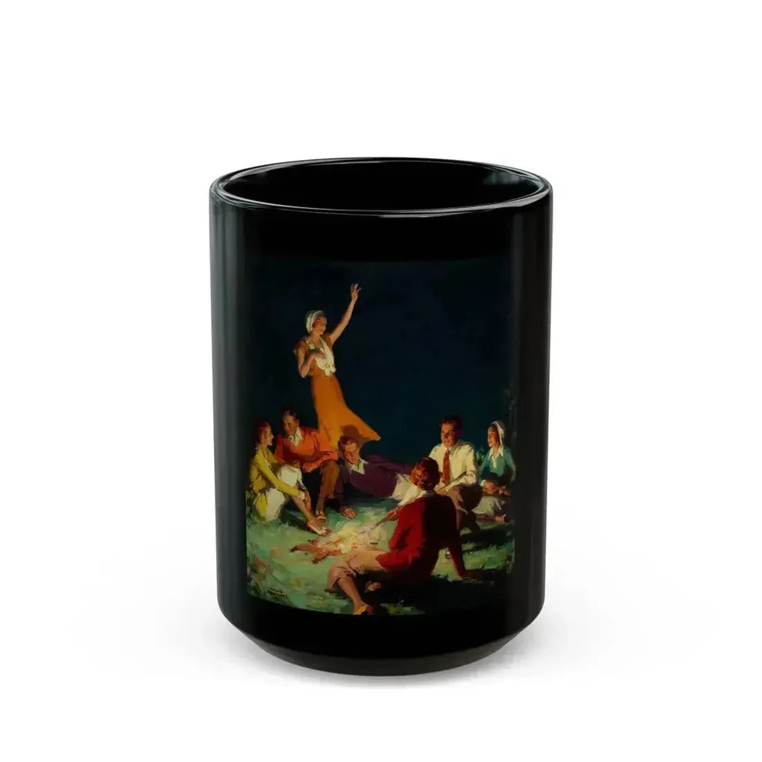By the Bonfire, The Country Gentleman Magazine cover, September 1931 - Black Coffee Mug 15oz - Go Mug Yourself