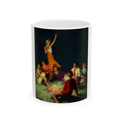 By the Bonfire, The Country Gentleman Magazine cover, September 1931 - White Coffee Mug 11oz - Go Mug Yourself